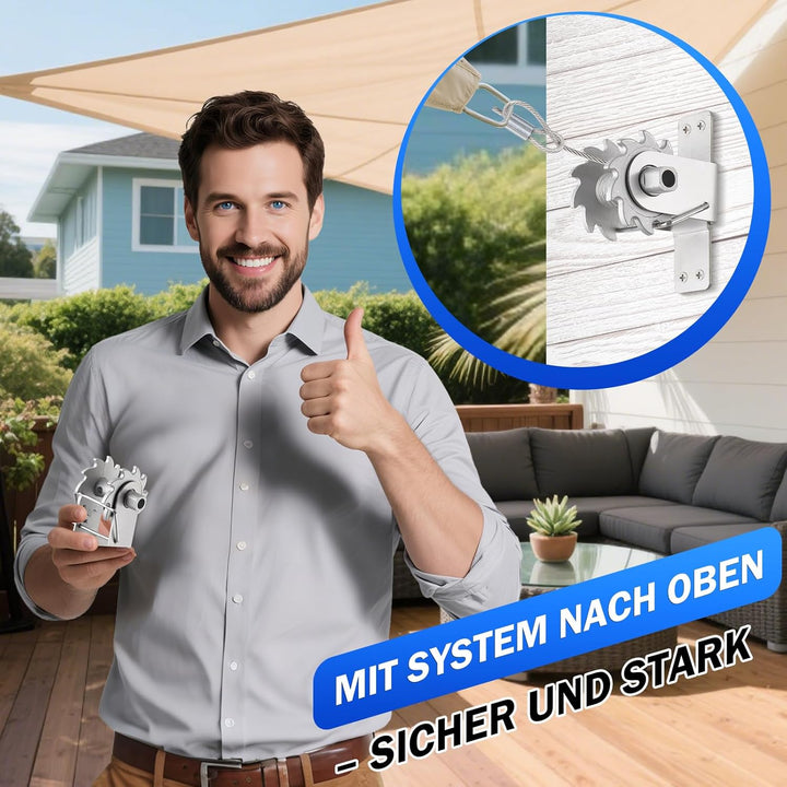 Angooni Sonnensegel-Hardware-Kit inklusive Winden & Drahtseil, Anti-Rost-Edelstahll-Hardware-Kit für