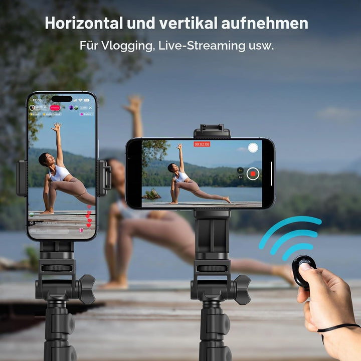 SMALLRIG Phone Tripod mit Fernbedienung, 67-Zoll-Stativ für Kamera, tragbar, umkehrbar, universelles