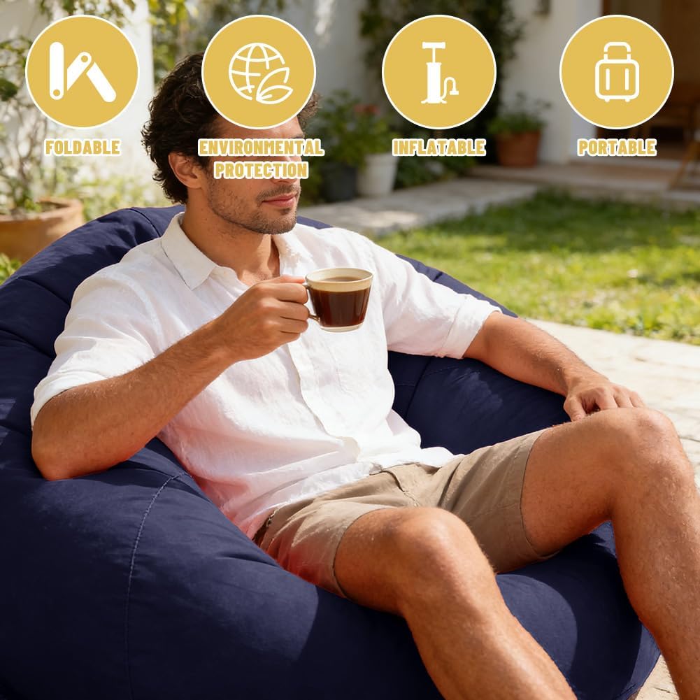 Aufblasbares Sofa aus PVC – Einzelsitz Sitzsack Sofa, Faltbarer Outdoor Sitzsack, Aufblasbarer Kugel