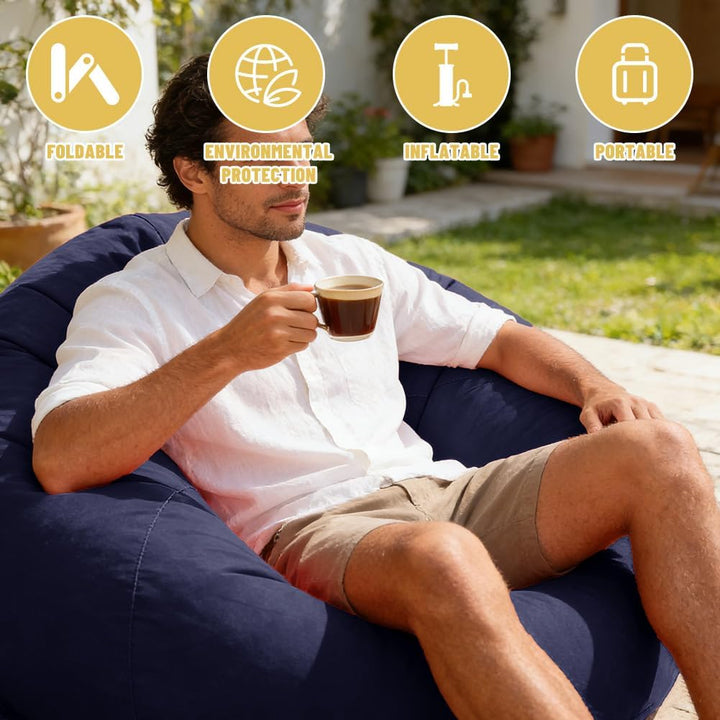 Aufblasbares Sofa aus PVC – Einzelsitz Sitzsack Sofa, Faltbarer Outdoor Sitzsack, Aufblasbarer Kugel
