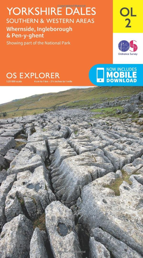 Ordnance Survey Map Yorkshire Dales - Southern & Western Area: Whernside, Ingleborough & Pen-y-ghent