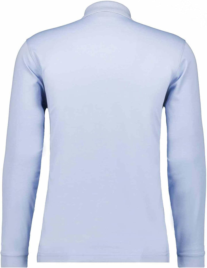 RAGMAN Herren Softknit-Polo mit Brusttasche, Langarm S Blaugrau-074, S Blaugrau-074