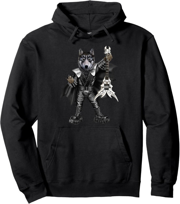 Punkrockgitarrist Wolf in der Heavy Metal Band Pullover Hoodie