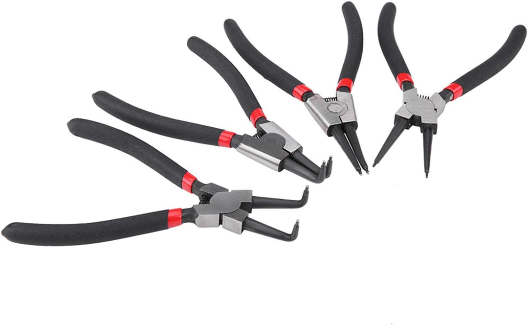 Fydun Pince Sicherungsringe Facom 4Pcs 7 Zoll Sicherungsringzange Innen Aussen Gebogen gerade Sicher