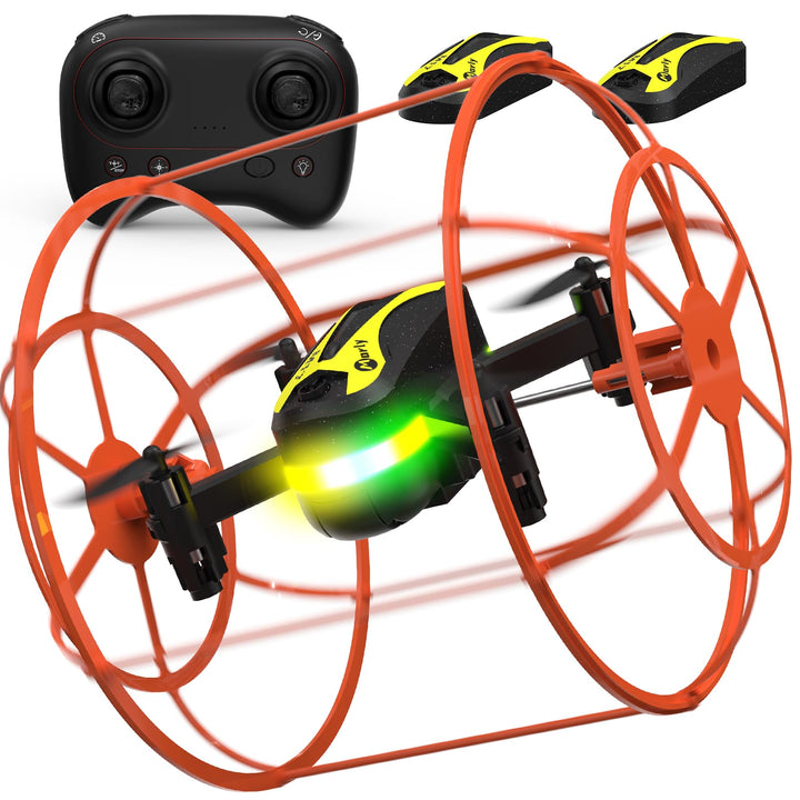 M17 Mini RC Quadrocopter Drohne mit Schutzschild Land Air Dual Modus Ein Knopf Start Landung 3D Flip