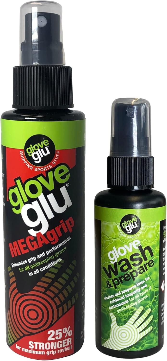 gloveglu Unisex Mega Bundle Grip 'N' WASH, Mega Grip 120ml and 50ml Glove Wash & Prepare. for All Go