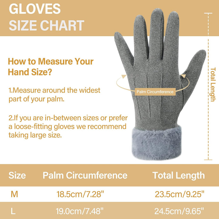 ZASFOU Damen Winter Touchscreen Handschuhe mit fleece gefütterte Warme Kaschmir winterhandschuhe für