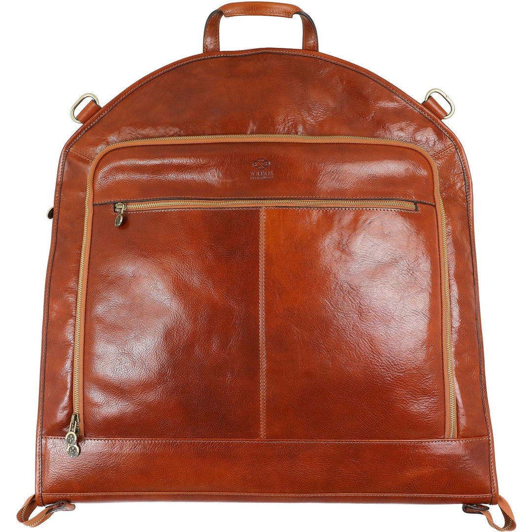 Kleidersack aus Leder - Anzugtasche - Echtleder Schutzhülle Kleidung - Kleidersack Atmungsaktiv - Kl