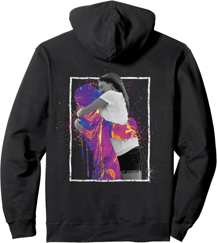 Backprint: Techno Musik Vaporwave Festival Liebespaar Pullover Hoodie