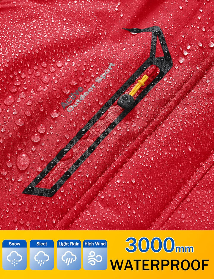 MAGCOMSEN Winterjacke Herren Warm Gefüttert Skijacke Wasserdicht Regenjacke Snowboardjacke Outdoor F