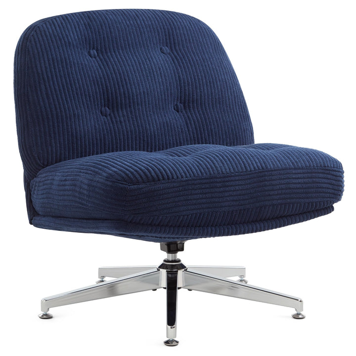IWMH Bürostuhl ohne Armlehne, Sessel Wohnzimmer mit gekreuzten Beinen, Ergonomischer Drehstuhl mit E