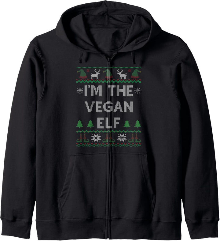 Vegan Elf Ugly Christmas Kapuzenjacke