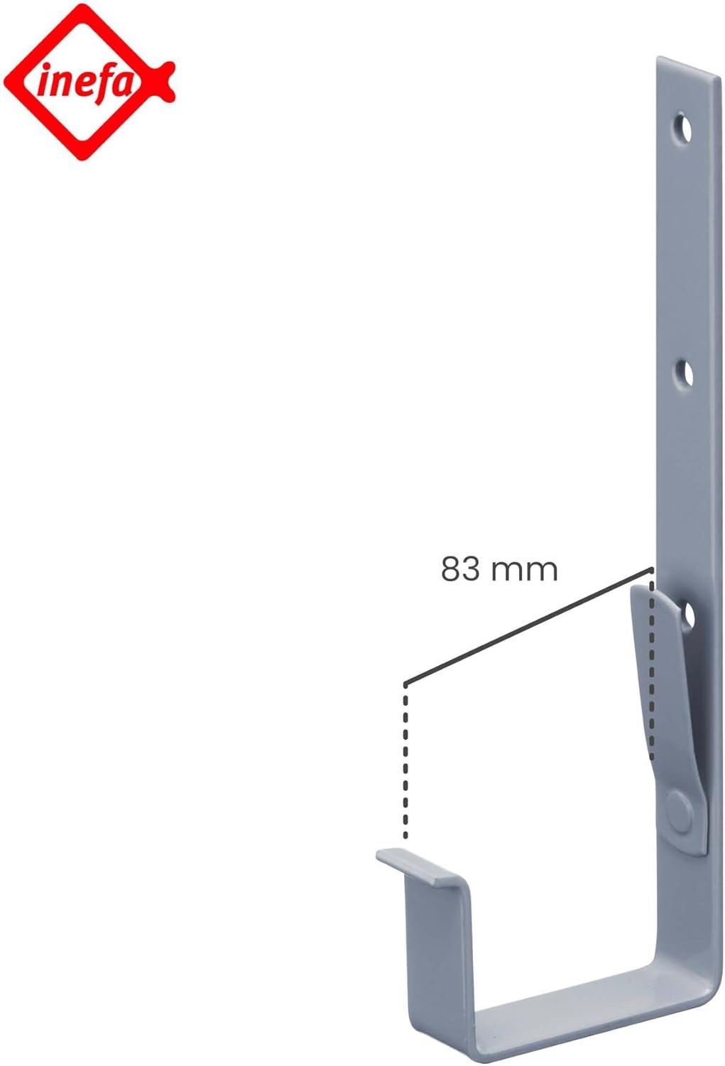 INEFA Dachrinnenhalter Kastenrinne, PVC NW 83, 20 Stück Grau Rinnenhalter Dachrinnenzuberhör, einfac