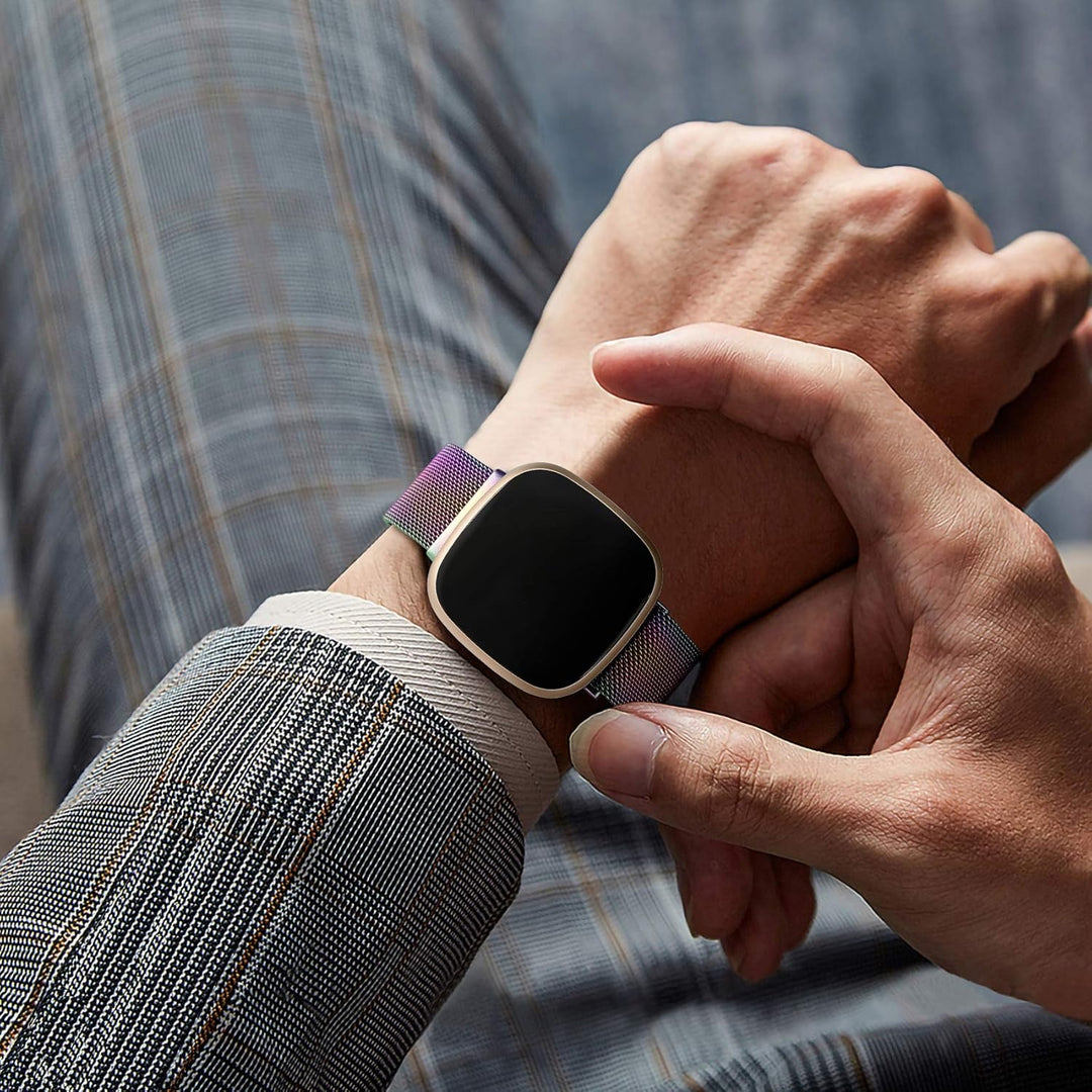 Faliogo Kompatibel mit Fitbit Versa 3 Armband/Fitbit Versa 4 Armband/Fitbit Sense Armband, Edelstahl
