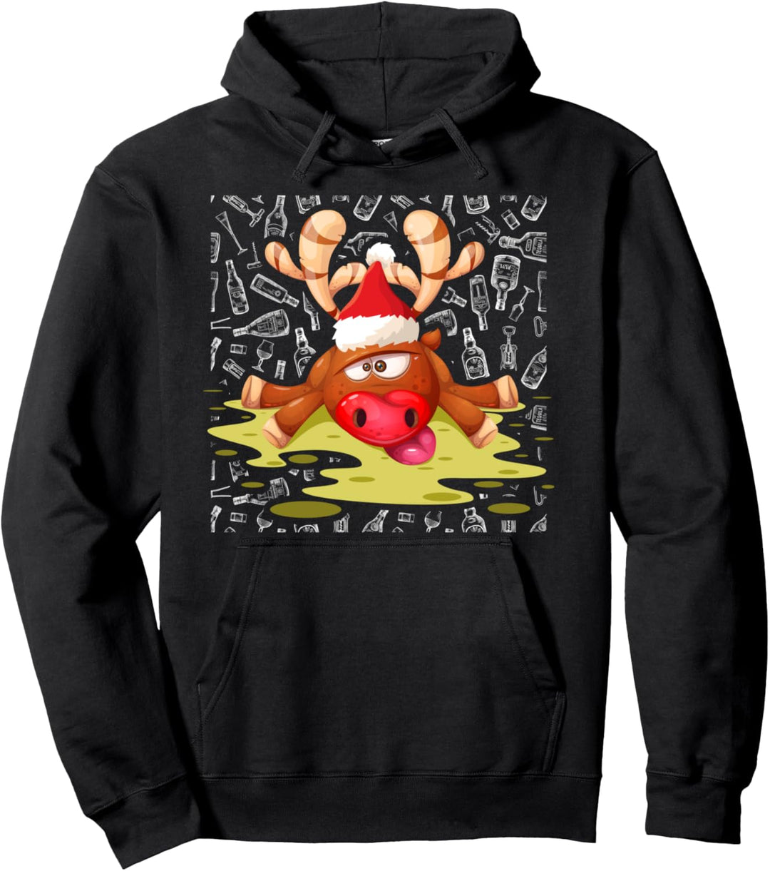 UGLY CHRISTMAS WEIHNACHTEN RENTIER BESOFFEN Pullover Hoodie