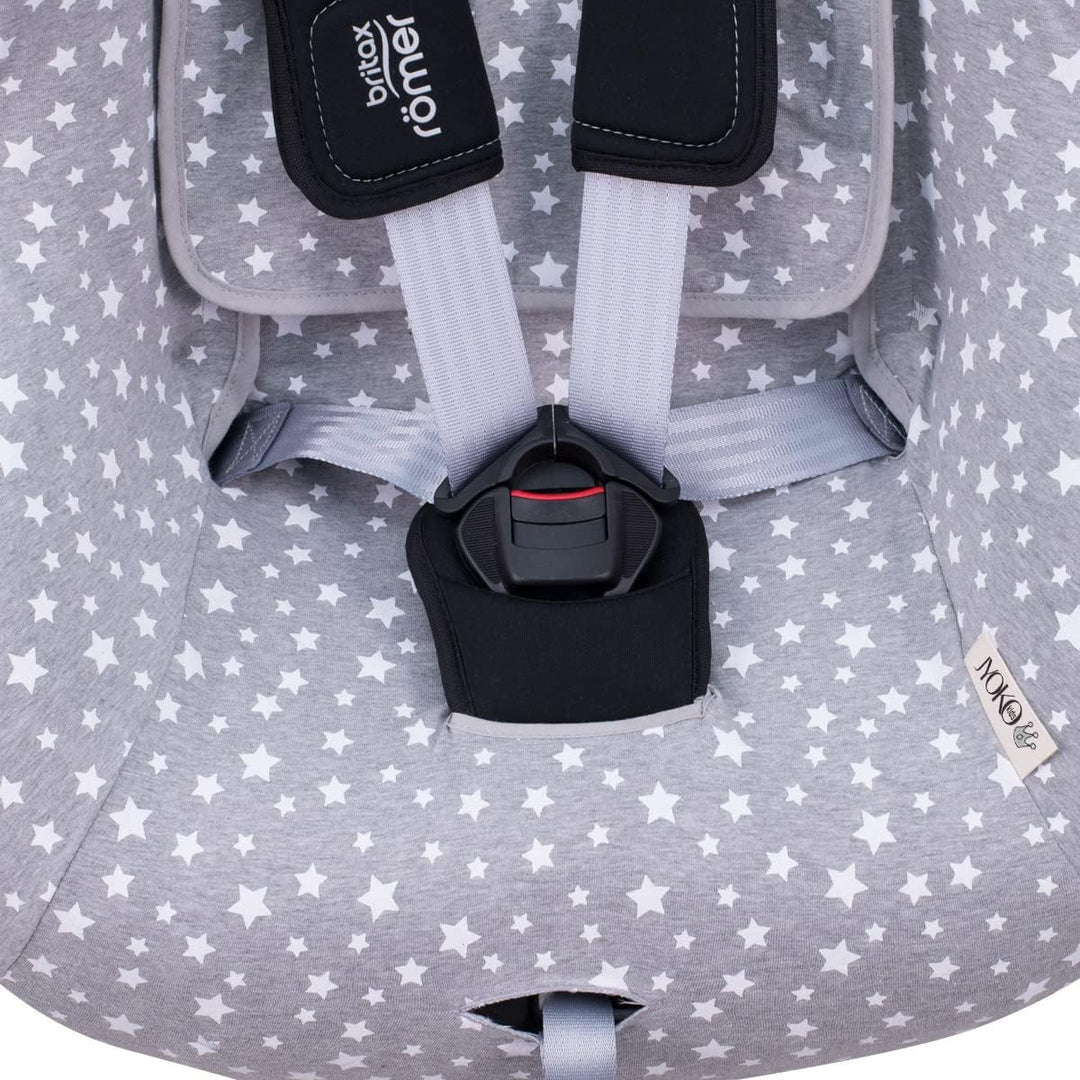 JYOKO KIDS Bezug kompatibel mit Romer Britax Max Way Plus (White Star), White Star