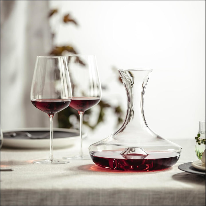 EISCH Wein Dekanter Set Together 0,75 l (4-tlg), handgefertigter Dekanter mit No Drop Effekt aus Kri