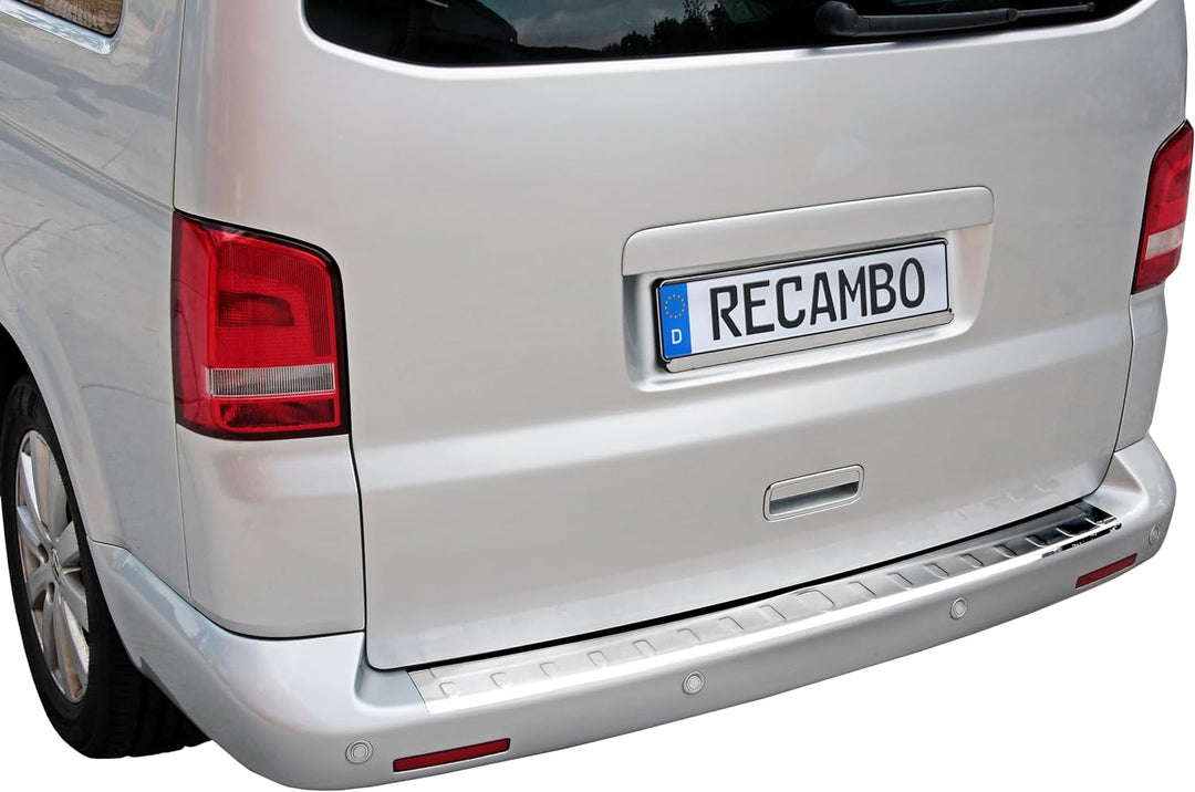 Recambo CT-LKS-2510a LADEKANTENSCHUTZ Edelstahl Chrom für VW T6 | ab 2015- | 130CM | mit ABKANTUNG,
