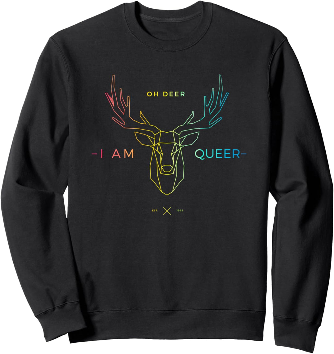 Oh Deer I'm Queer - Stylish LGBT Rainbow Gay Pride Sweatshirt