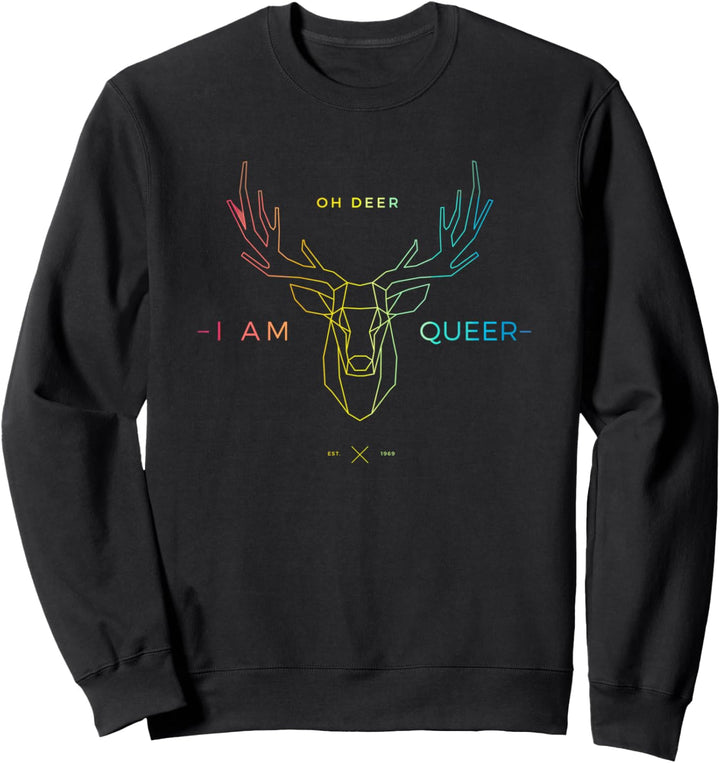 Oh Deer I'm Queer - Stylish LGBT Rainbow Gay Pride Sweatshirt