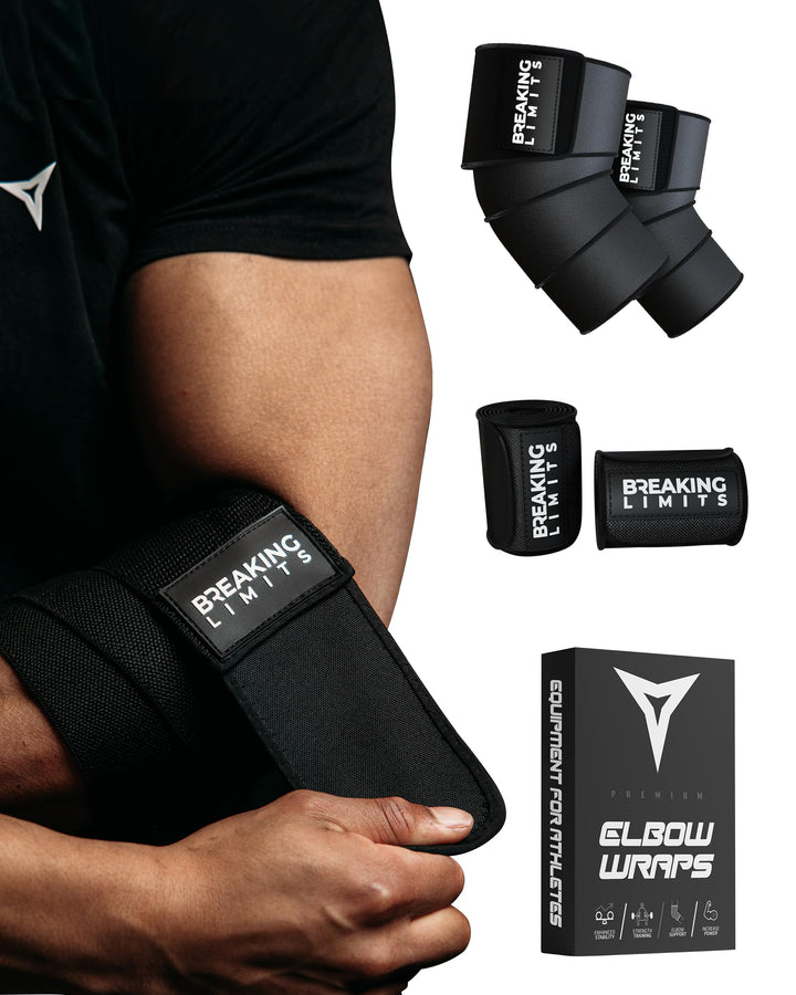 BREAKING LIMITS Ellbogen Bandage Gym - Ellenbogenbandage Kraftsport – Ellenbogenbandagen für Gewicht