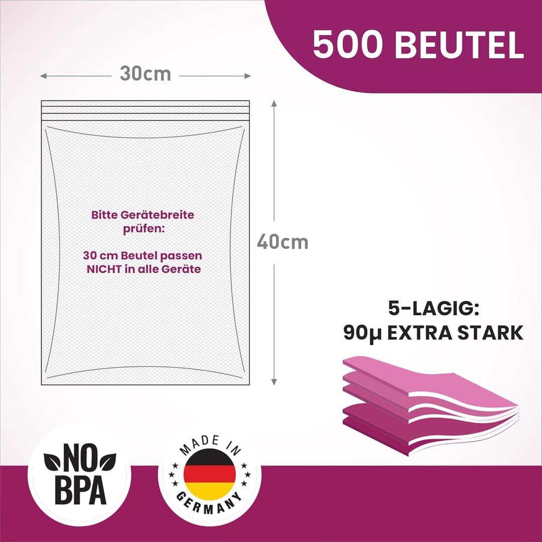 Vakuumierbeutel culivac 500 Vakuumbeutel 30x40cm Premium, Folienbeutel für jedes Folienschweissgerät