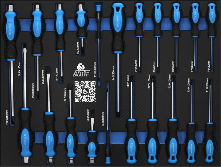 ATF Premium Werkzeugeinlage, 273-teilig bestückt, Steckschlüssel-/Schraubendreher-/Zangen Set, CV mi