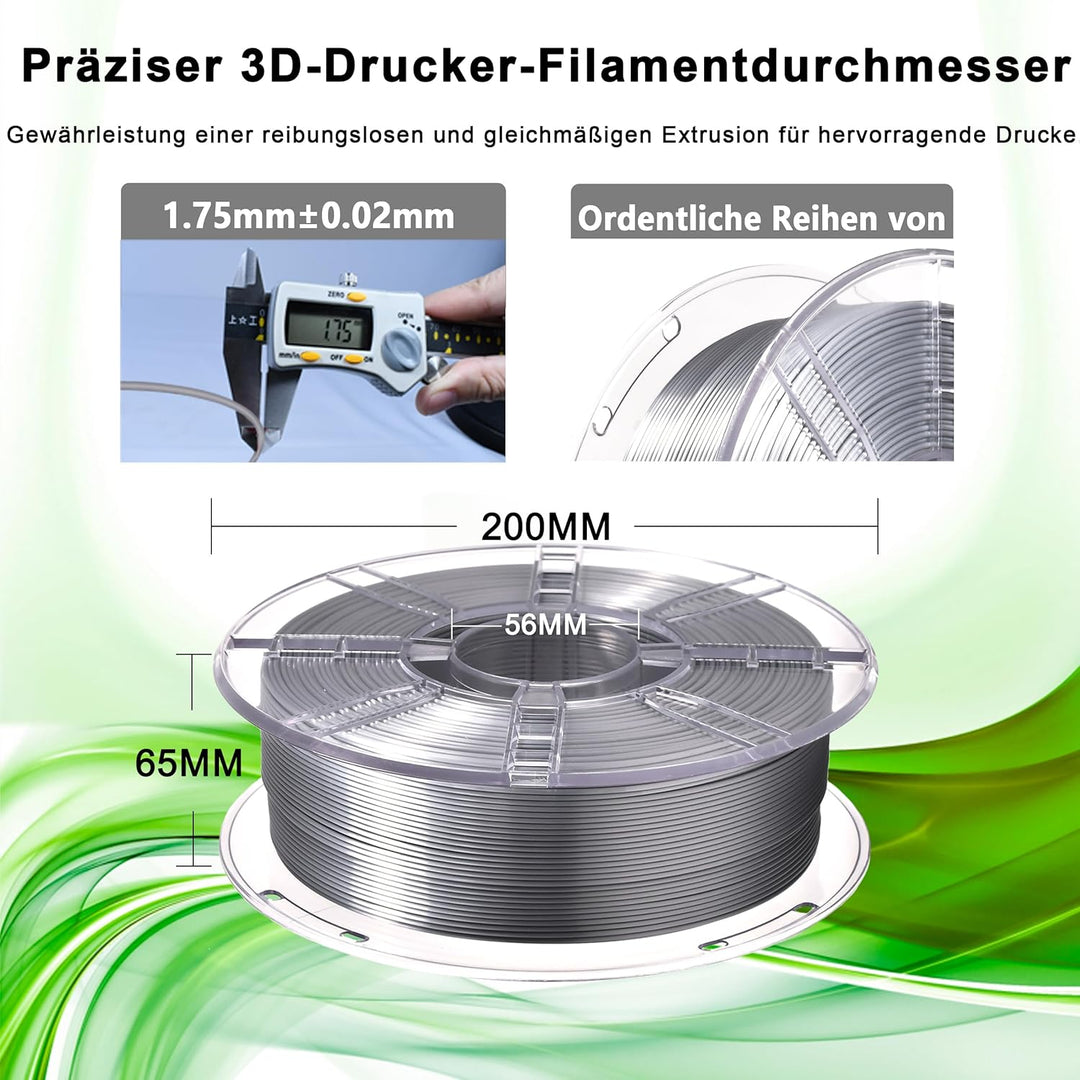 iBOSS PLA Plus (PLA+) Glänzendes Seide 3D Drucker Filament 1,75mm, Seiden filament Masshaltigkeit +/