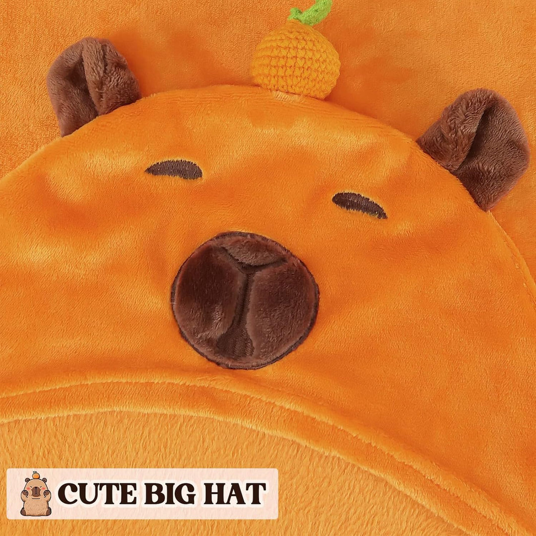 MSISILY Tragbare Decke Hoodie Kuscheldecke Mit Ärmeln, Decke Zum Anziehen Grosse Capybara Decke Gesc