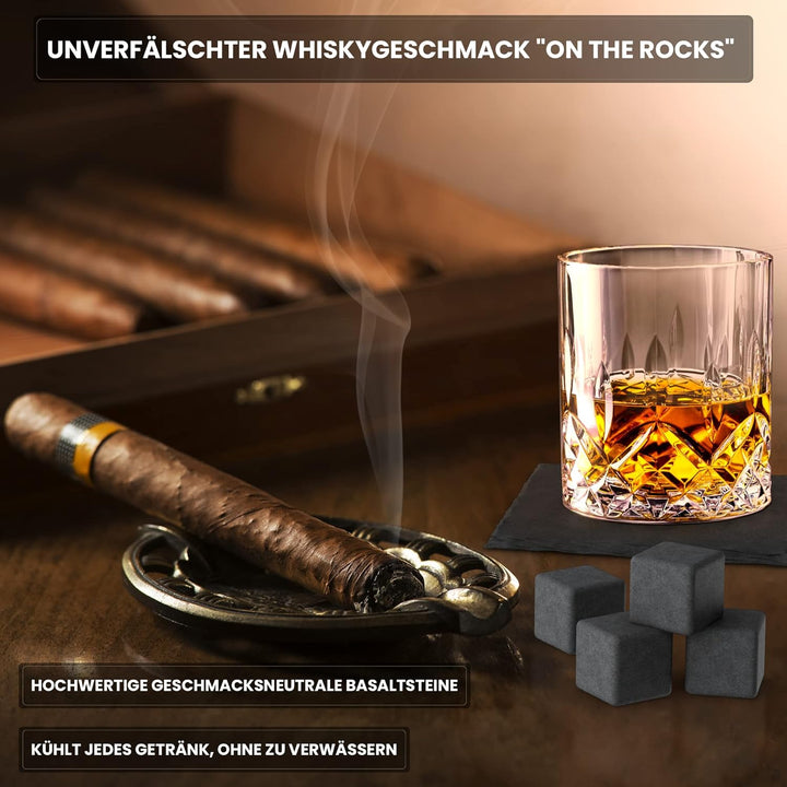 Twhisky Premium Whisky Gläser Geschenkset - 2 Whiskey Gläser Tumbler 300 ml, 8 Wiederverwendbare Whi