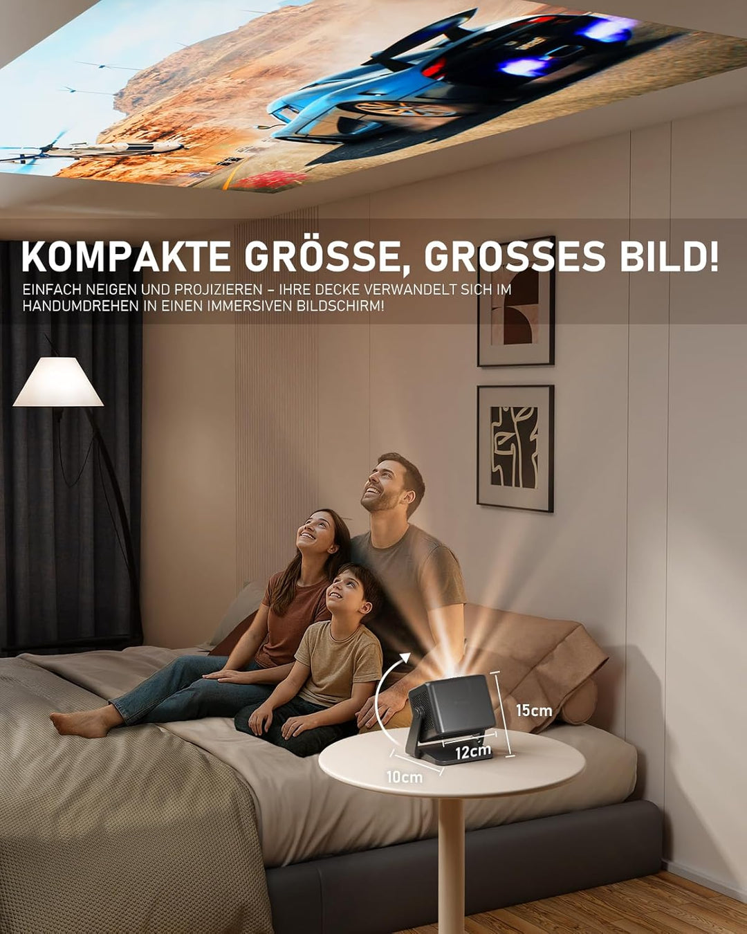Smart Mini Beamer 【Netflix Offiziell ＆ Autofokus / 6D Trapezkorrektur 】 28000L WiFi6 Bluetooth Beame