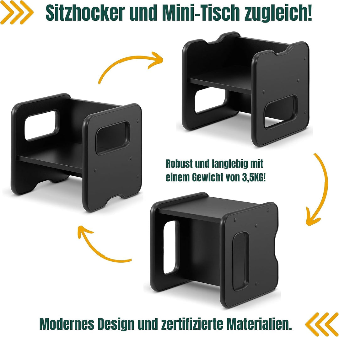 defiPad Sitzhocker für Kinder | Stylisch Wendehocker | Kindersessel ab 1 Jahr | Babystuhl Hocker Hol