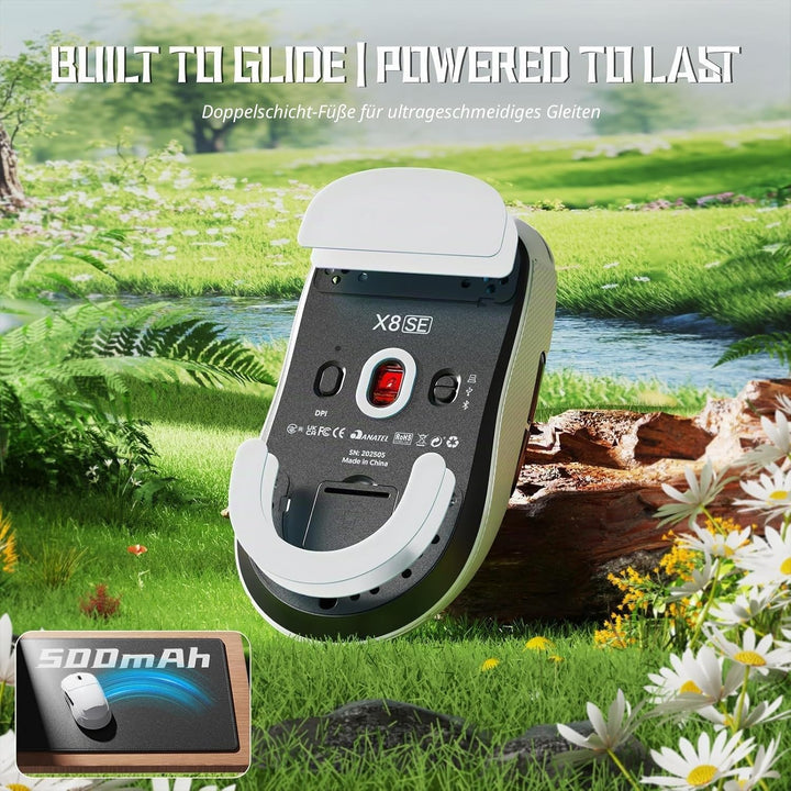 ATTACK SHARK X8 SE Kabellose Gaming-Maus, 55g Ultraleicht, PAW3311 Sensor, BK52820 Chip, 25.000 DPI,