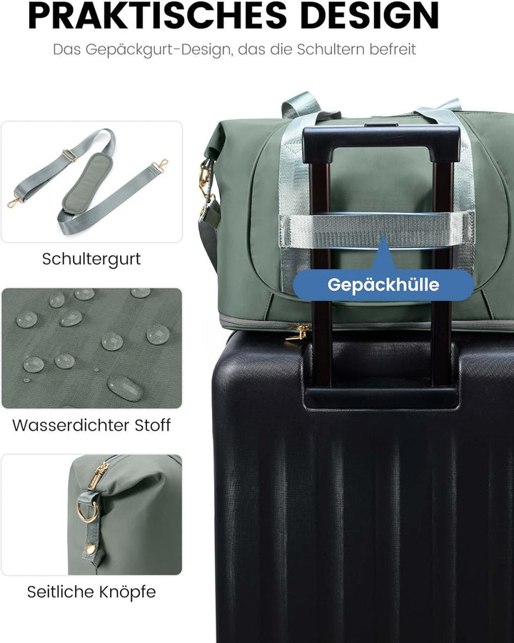 LOVEVOOK Ryanair Handgepäck 40x30x20, Erweiterbare Kleine Reisetasche Handgepäck Tasche für Flugzeug