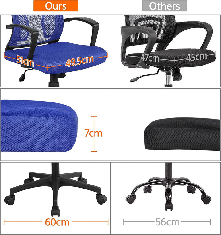 Yaheetech Bürostuhl Schreibtischstuhl ergonomischer Drehstuhl Chefsessel höhenverstellbar Sportsitz