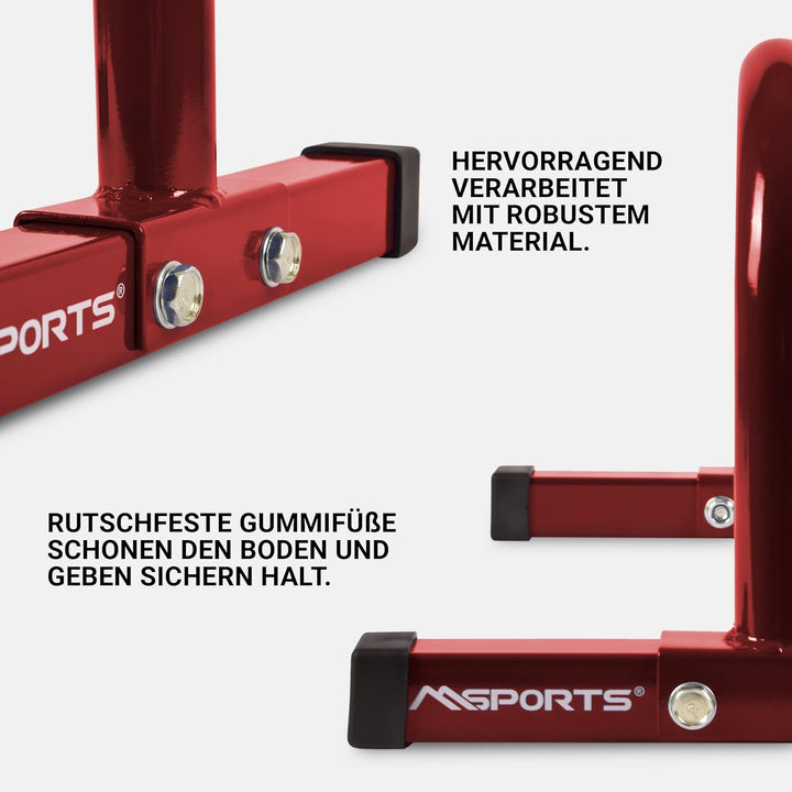 MSPORTS Low Fitness Parallettes Minibarren Professional LxBxH: 60x35x29 cm| Push-Up Bars Liegestützg