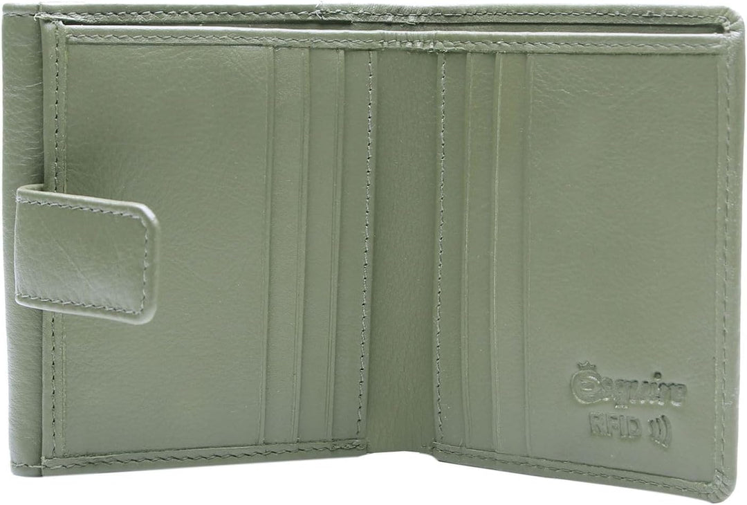Esquire Peru Geldbörse RFID Leder 10 cm Einheitsgrösse Olive, Einheitsgrösse Olive