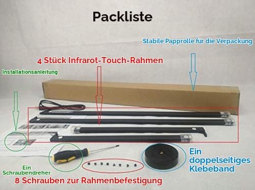 Deyowo 32 Zoll Infrarot-Touchscreen-Rahmen, IR-Touchscreen-Overlay, Touchscreen-Panel, kostenloser T