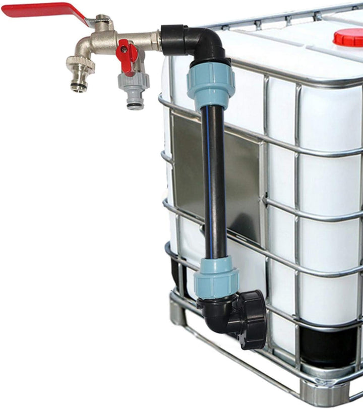 Yeeda IBC Tankadapter, IBC Tank, IBC Tankhahn, IBC Schwanenhals 3/4 Zoll IBC Adapter mit Auslaufhahn