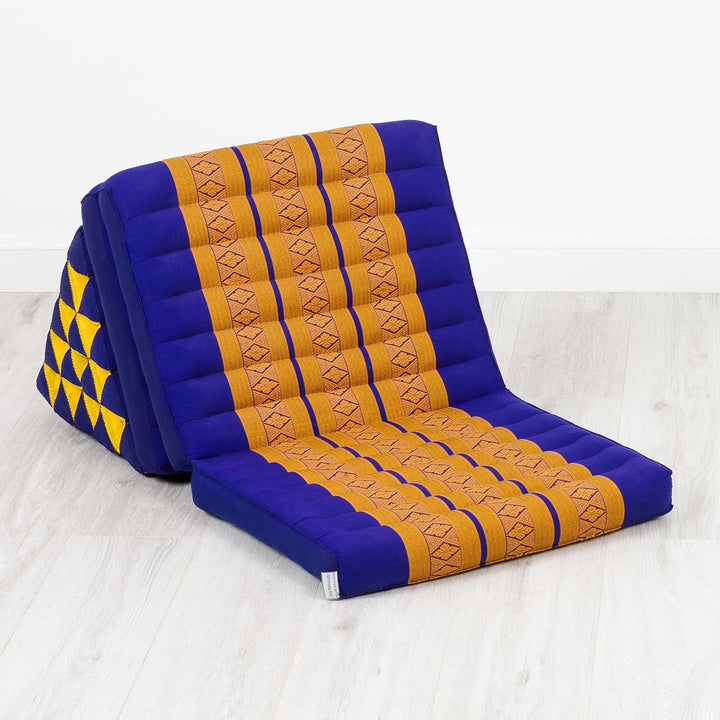 livasia Thaikissen 3 Auflagen extrahoch - 185x55x8cm - Dreieckskissen mit Klappmatratze, Kapok, Jumb