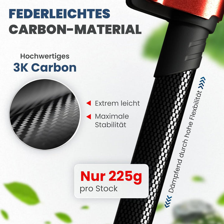 Steinwood Premium Carbon Wanderstöcke - Trekkingstöcke - extra leicht, verstellbar mit Teleskop und