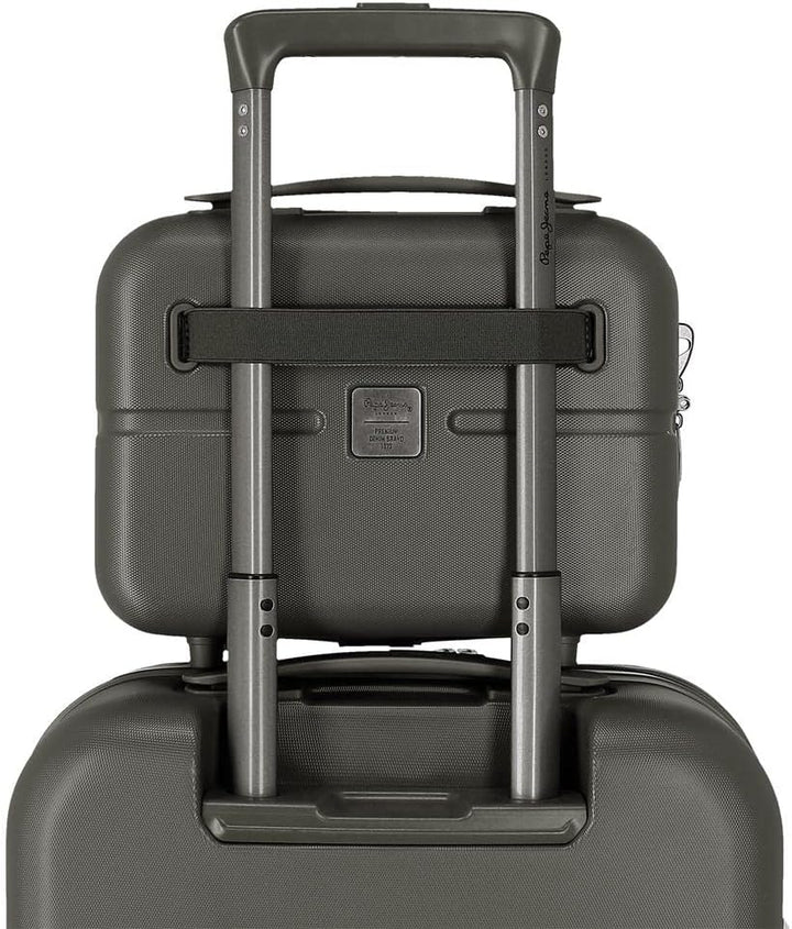 Pepe Jeans Accent Anpassbarer Kulturbeutel ABS-Toilettenbeutel Anthrazit, ABS-Toilettenbeutel Anthra