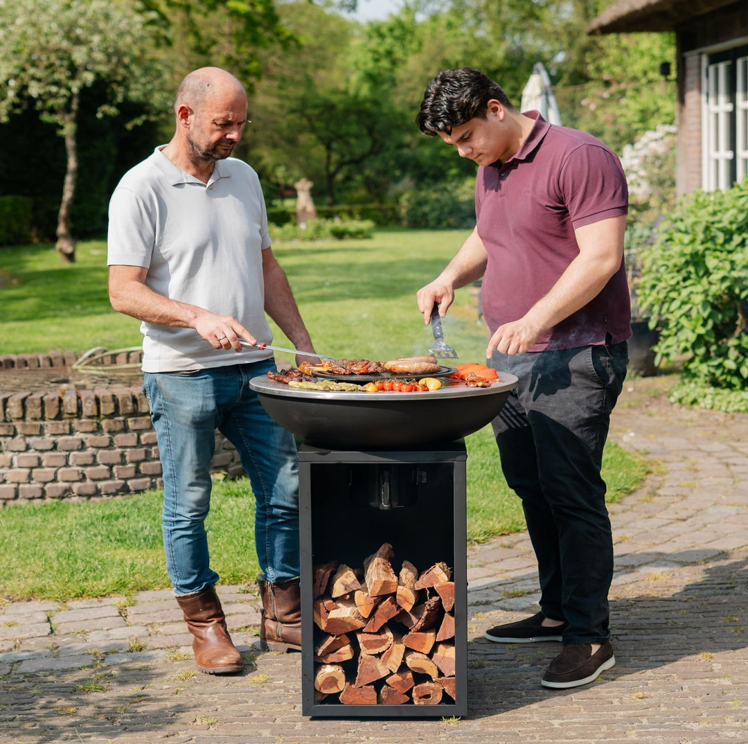 Plancha Grill Amigo Edelstahl Grillplatte BBQ Feuerschale Edelstahl mit Feuerplatte Outdoor Küche Gr