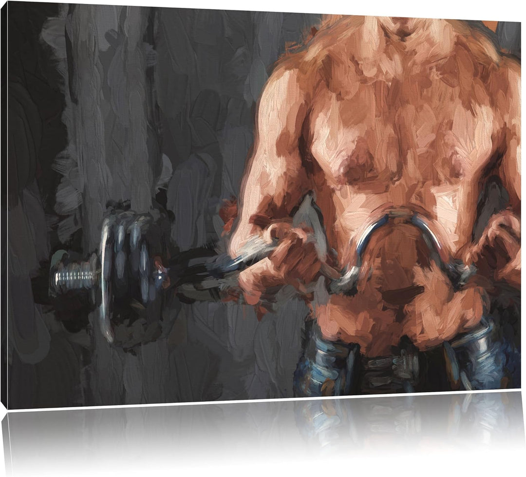 Pixxprint Bodybuilding als Leinwandbild/Grösse: 100x70 / Wandbild/Kunstdruck/fertig bespannt, 100x70