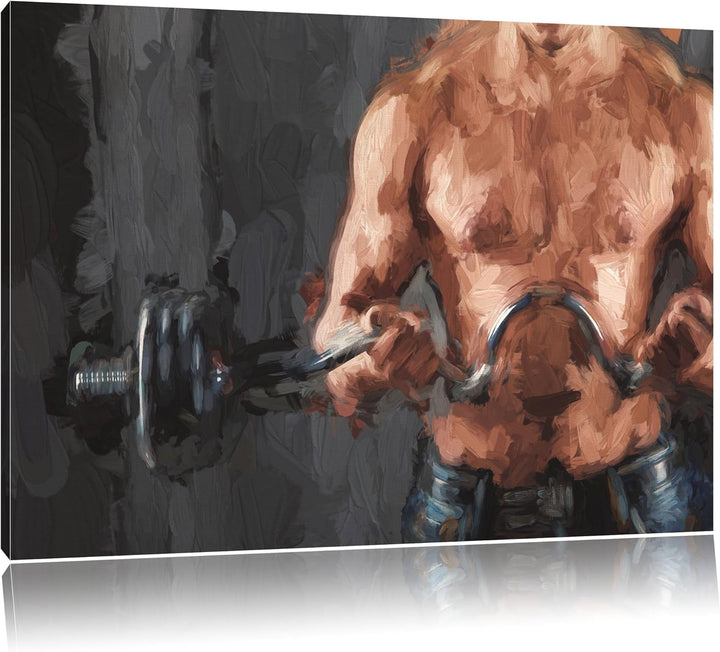 Pixxprint Bodybuilding als Leinwandbild/Grösse: 100x70 / Wandbild/Kunstdruck/fertig bespannt, 100x70