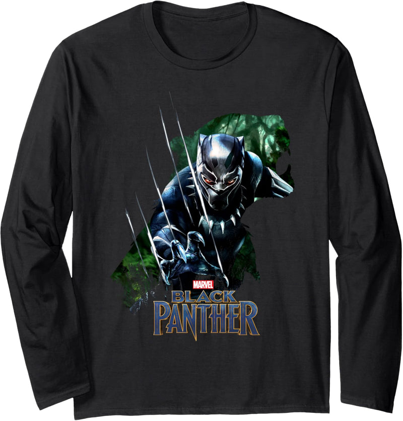 Marvel Black Panther Silhouette Fill Logo Langarmshirt