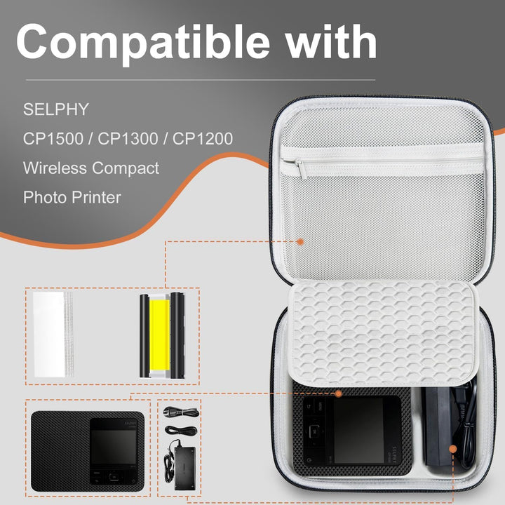 Hart Tasche für Canon SELPHY CP1500/CP1300/CP1200 Mobiler Fotodrucker,Verstellbarer Schultergurt,PU