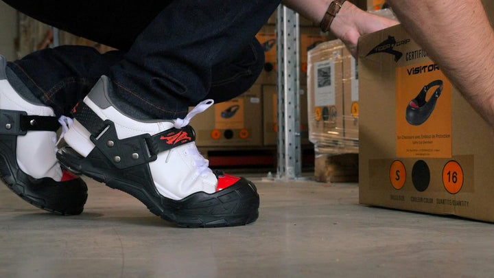 Tiger-Grip VISITOR PREMIUM Sicherheits-Überschuh, schwarz, medium (37-42 EU, grau), Schutzkappe, rut