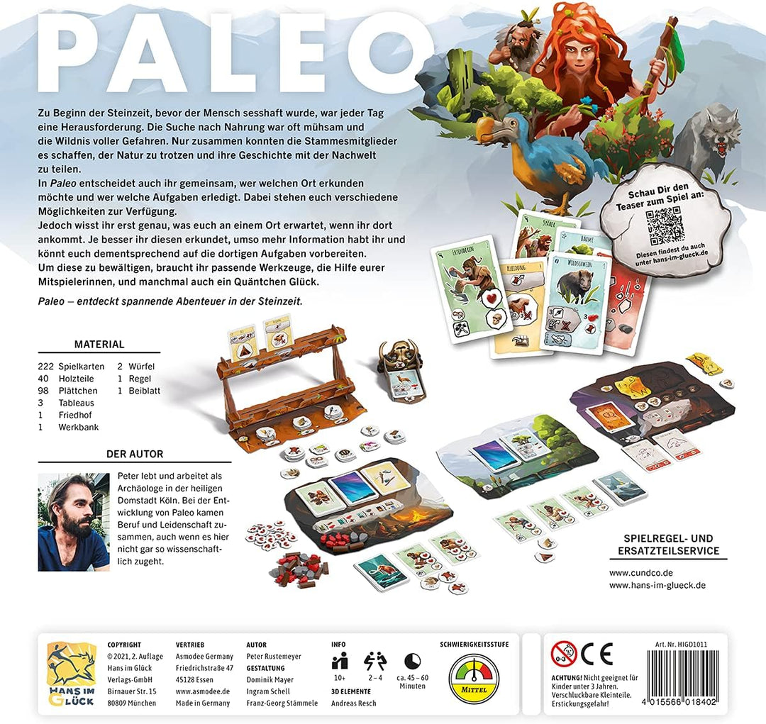 Hans im Glück, Paleo, Grundspiel, Kennerspiel des Jahres 2021, Brettspiel, 2-4 Spieler, Ab 10+ Jahre