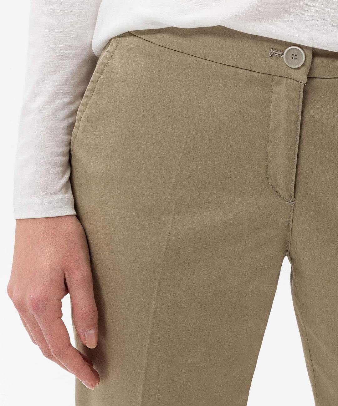 BRAX Damen Style Maron verkürzte Form sportlich-Elegante City Hose, Vintage Khaki